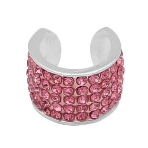 Pink rhinestone fittings for silver-plated belt of ultrasonic stethoscope