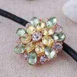 20MM desin snap Rose-Gold Plated with yelow and yellow Rhinestones KC7307 snaps jewelry