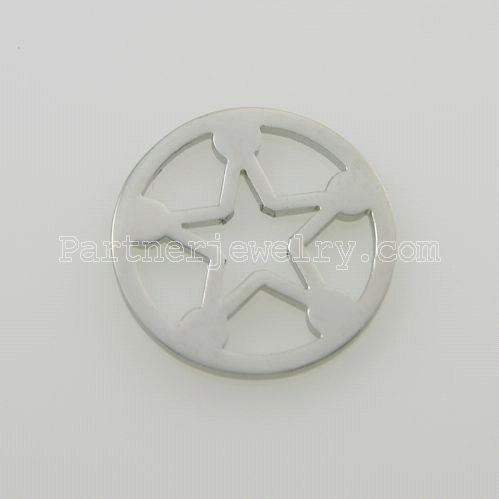 25MM stainless steel coin charms fi  jewelry size pentagram