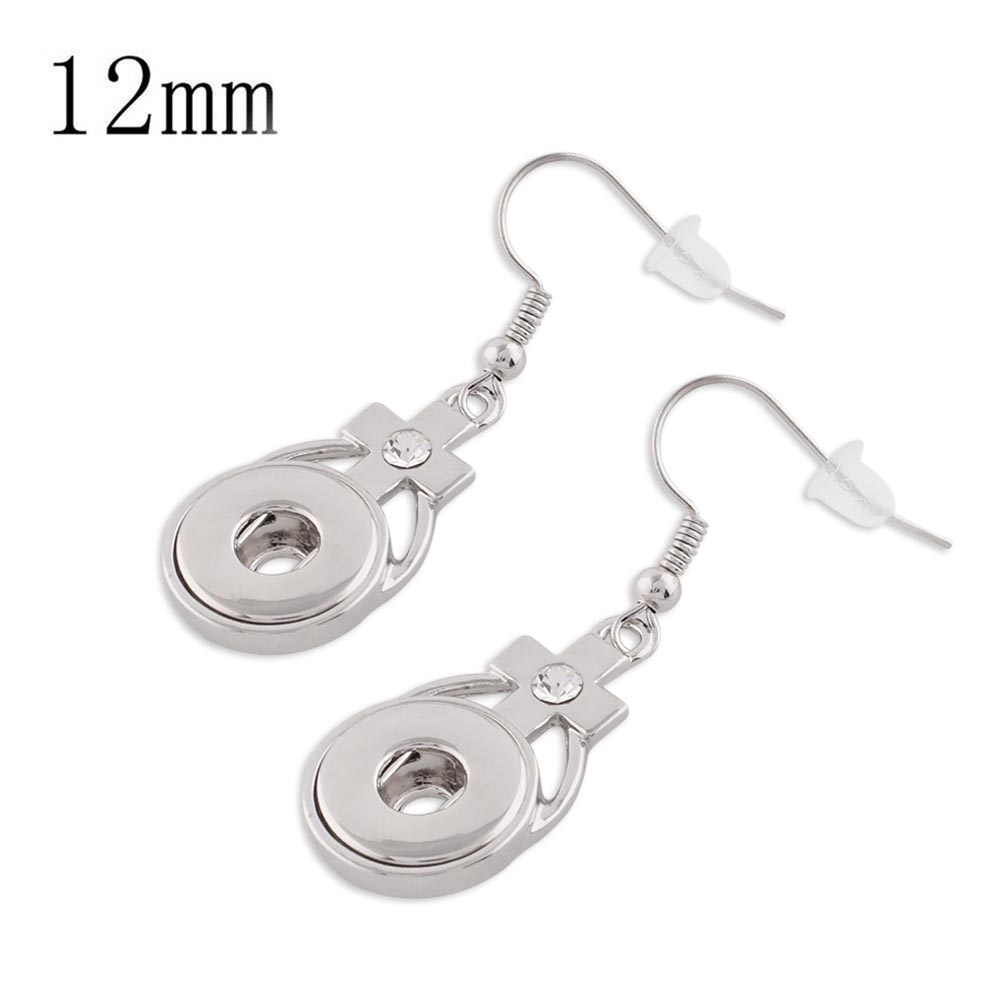 Snaps metal earring with Rhinestone KS1120S fit 12mm chunks snaps jewelry