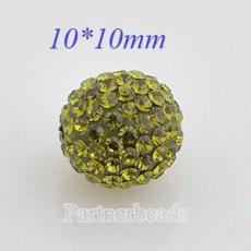 10mm Green STELLUX Austrian crystal ball beads