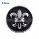 12mm flower snaps Silver Plated with black enamel KS5058-S snap jewelry