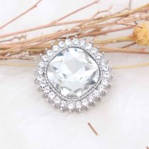 20MM design snap Silver Plated with white rhinestone KC6778 snaps jewelry