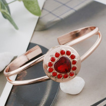 20MM love snap rose-gold plated with red rhinestone KC7591 snaps jewelry