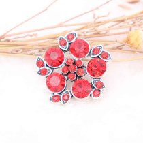 20MM design snap Silver Plated with red rhinestone KC6781 snaps jewelry