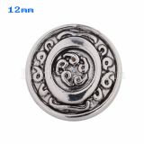 12mm O Antique snaps Silver Plated KS5017-S snap jewelry