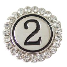 20MM NO.2 snap Silver Plated with  rhinestone KB7145 snaps jewelry
