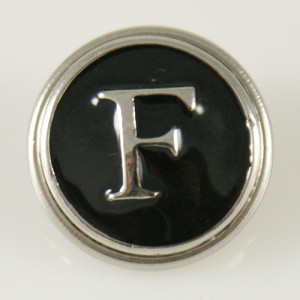 20MM English alphabet-F  snap silver  plated KB1256 with Enamel interchangeable snaps jewelry
