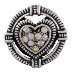 20MM love snap sliver plated with multicolor rhinestone KC6502 snaps jewelry