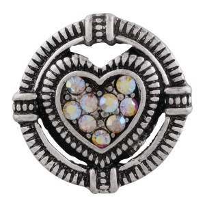 20MM love snap sliver plated with multicolor rhinestone KC6502 snaps jewelry