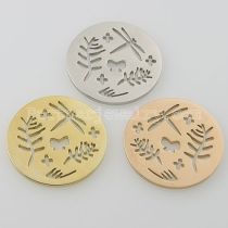 33MM stainless steel coin charms fit  jewelry size biological