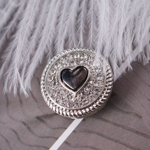 20MM love snaps Silver Plated with white Rhinestone KB6874 snaps jewelry