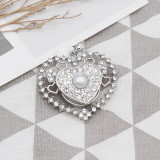 Love openwork silver  sliver Pendant with rhinestone fit 20MM snaps style jewelry KC0425