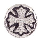 20MM cross snaps Silver Plated with white Rhinestone KB6876 snaps jewelry