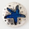 20MM Starfish snap Silver Plated with blue Enamel KB6186 snaps jewelry