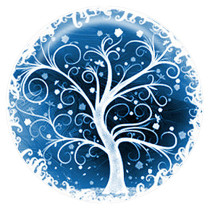 20MM tree Painted enamel metal C5209 print blue