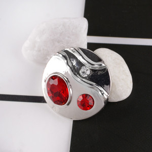 20MM Round snap  silver plated DS5065 with red and clear Rhinestone interchangeable snaps jewelry
