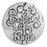 20MM nana snap button Antique Silver Plated with white Rhinestone KC9753 snap jewelry