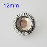 12MM Round snap Antique Silver Plated with  rhinestone KB8534-SN snaps jewelry
