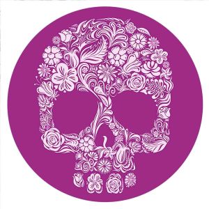 20MM Painted Skull enamel metal C5720 print purple
