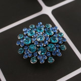 20MM design snap silver Plated with cyan Rhinestones KC8951 snaps jewelry
