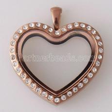 30MM Heart Stainless steel floating charm locket can open