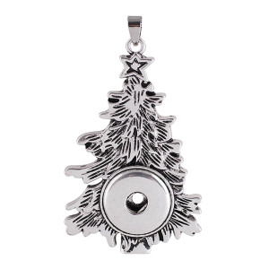 Christmas Tree Pendant of necklace without chain  KC0354 fit snaps style 18/20mm snaps jewelry