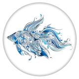 20MM Painted Fish enamel metal C5692 print snaps jewelry