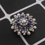 20MM design snap silver Plated with gray Rhinestones KC8954 snaps jewelry