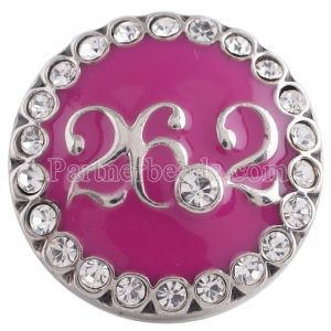 20MM marathon 26.2KM snap silver Antique plated with rose-red enamel KC5280 snaps jewelry