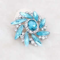 20MM design snap Silver Plated with light blue rhinestone KC7980 snaps jewelry