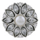 20MM design snap sliver plated with white rhinestone and pearl KC5704 snaps jewelry