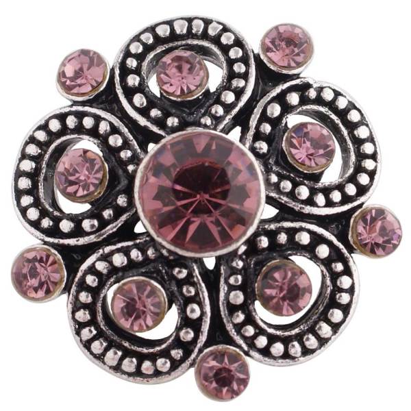 20MM design snap silver Plated with purple Rhinestones KC8964 snaps jewelry