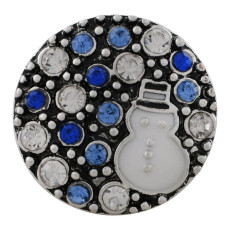20MM Christmas snap sliver Plated with  rhinestone and enamel KC7648 snap jewelry
