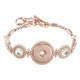 1 button bracelet of rhinestone Rose Gold fit 18&20MM KC0761 snaps jewelry