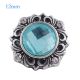 12MM flower snap Antique Silver Plated with light blue glass KS6109-S snaps jewelry