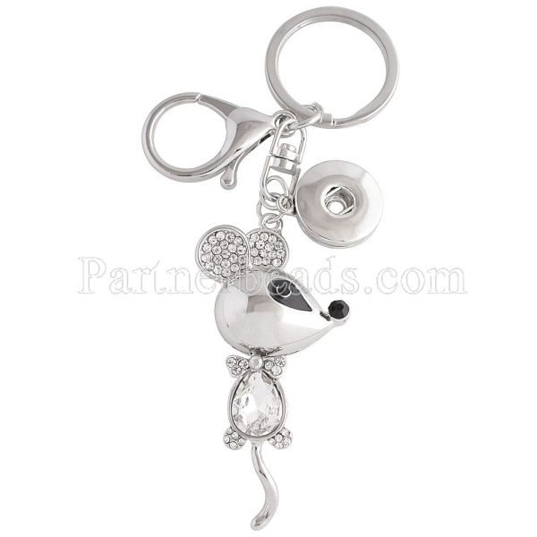 Alloy fashion Keychain with pendant and buttons fit snaps chunks KC1153 Snaps Jewelry