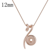 Rose Gold  Necklace with 45CM chain KS1164-S fit 12mm snaps jewelry