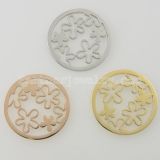 33MM stainless steel coin charms fit  jewelry size small flowers