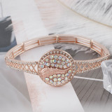20MM wing Rose-Gold Plated with colorful rhinestone KC6486 snaps jewelry
