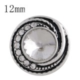 12MM design snap sliver plated with white Rhinestone and Enamel KS6272-S interchangeable snaps jewelry