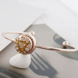 12MM design rose gold Plated with yellow rhinestone KS8095-S snap jewelry