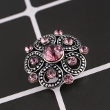 20MM design snap silver Plated with purple Rhinestones KC8964 snaps jewelry