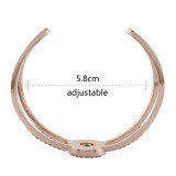 Snap rose gold copper bracelet with rhinestone KS1161-S fit 12mm snaps chunks