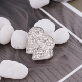 20mm valentine loveheart snaps  with white rhinestone KC4017 snap jewelry