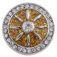 20MM snap Antique Silver Plated with yellow powder and clear Rhinestones snap jewelry KC9663