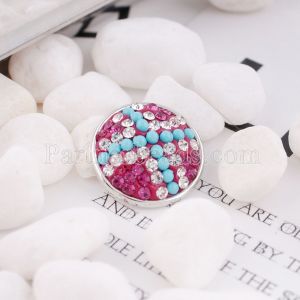 snaps button with rose-red rhinestone and resinestone KC2872 snaps jewelry