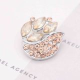 20MM design snap silver Plated with orange Rhinestones KC7814 snaps jewerly