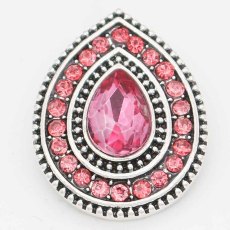 20MM design snap Silver Plated with dark Pink rhinestone KC6720 snaps jewelry