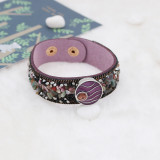 1 buttons leather KC0290 with Natural stone new type bracelets fit 20mm snaps chunks